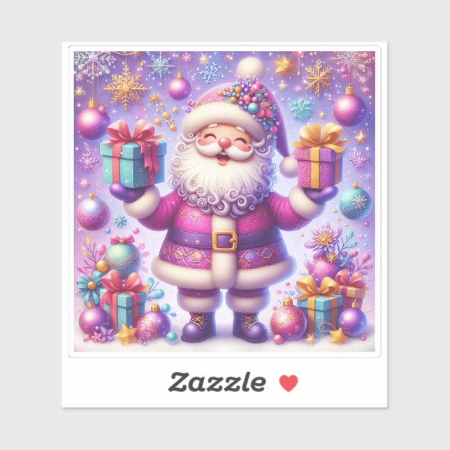 Charming Violet Holiday Sticker Design (Sheet)