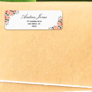 Charming Watercolor Floral Garden Baby Shower Return Address Label