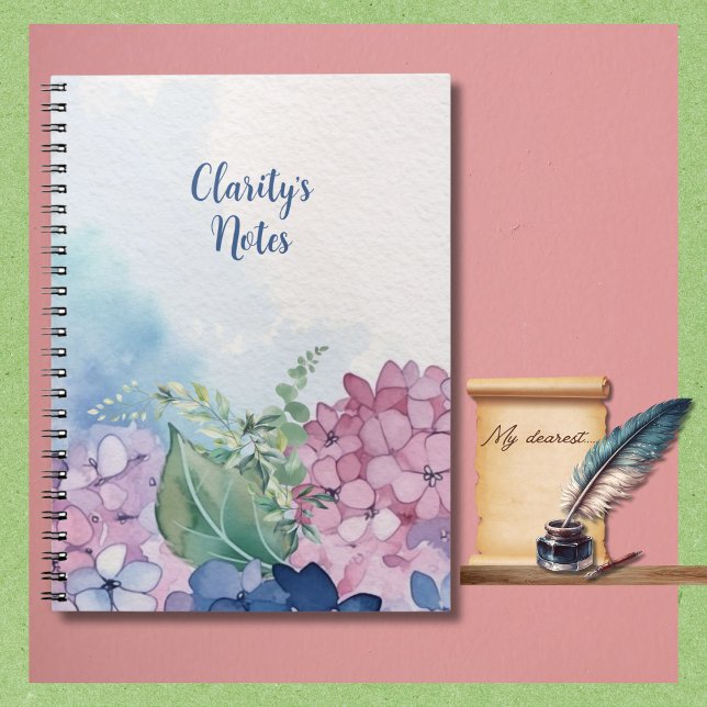 Charming Watercolor Floral Motif Notebook (Watercolor Floral design, 6.5 x 8.75 inches.)