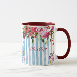 CHARMING WATERCOLOR NAME ELEGANT FLORAL MUG