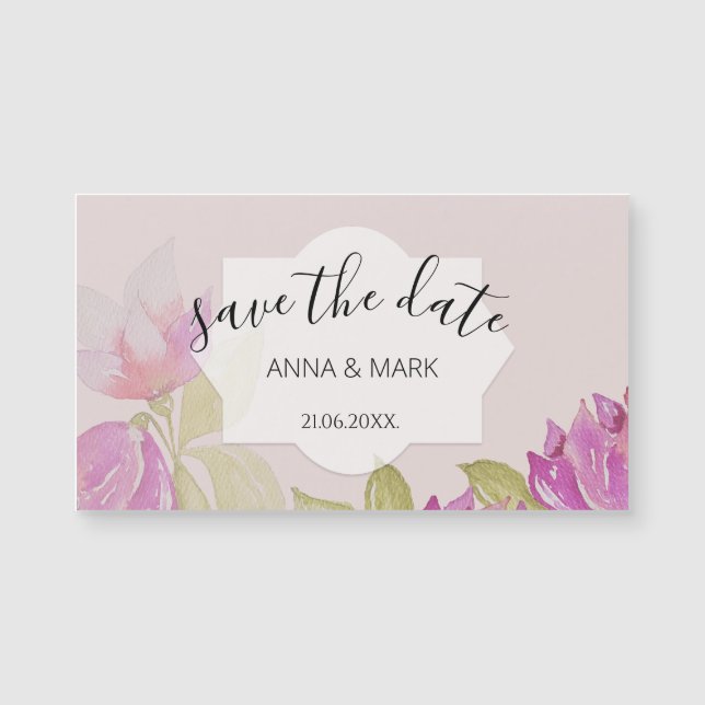 Charming Watercolor Pink Flowers Hand-painted (Front)