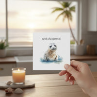  Charming Watercolor Seal Pup, custom