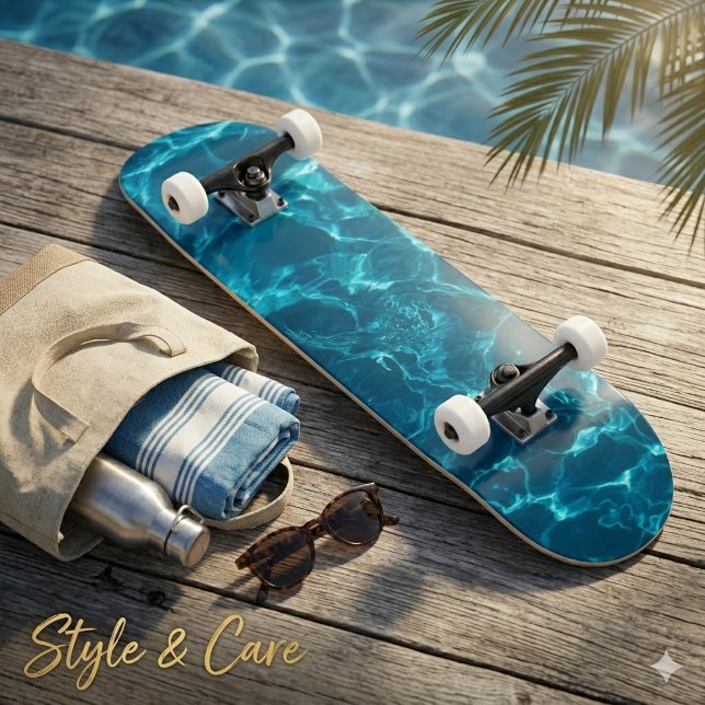 Charming Wave Pattern Stylish Skateboard Design (Charming Wave Pattern Stylish Skateboard Design)