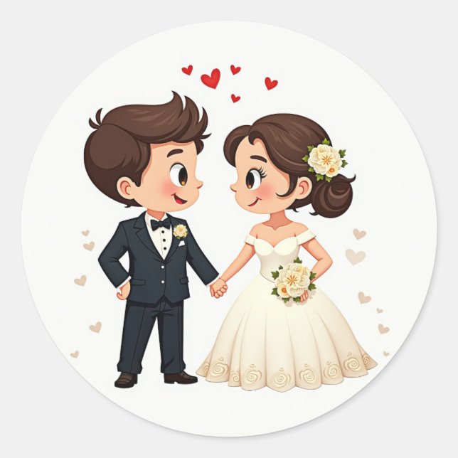 Charming Wedding Couple Stickers (Front)