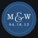 Charming Wedding Monogram Sticker - Navy<br><div class="desc">.</div>