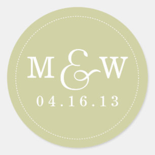 Charming Wedding Monogram Sticker - Sage