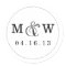 Charming Wedding Monogram Sticker - White