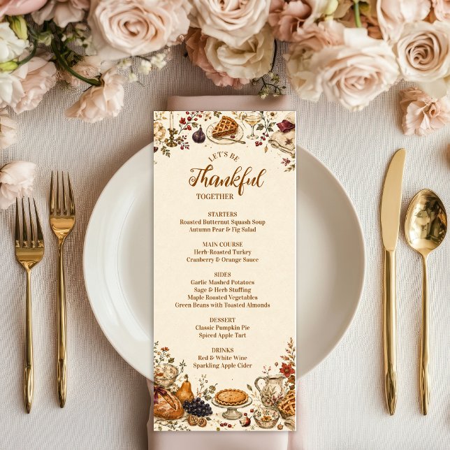 Charming Whimsical Thanksgiving Feast Menu (Creator Uploaded)