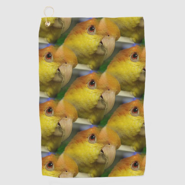 Charming White Bellied Caique Parrot Golf Towel (Front)