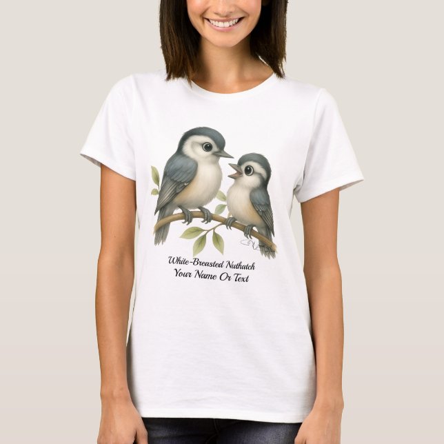 Charming White-Breasted Nuthatch T-Shirt (Front)