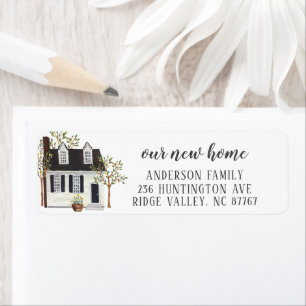 Charming White Cape House New Home Address Label Return Address Label