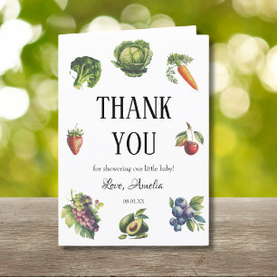 Charming White Garden Baby Shower Thank You Card