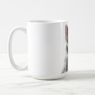 Charming White Shepherd Puppy Portrait Coffee Mug
