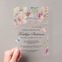 Charming Wildflower Butterfly Girl Baby Shower