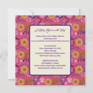 Charming Wildflower Pink Baby Shower