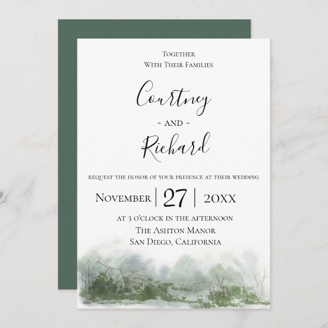 Charming Wildwood Wedding Invitation (Front/Back)
