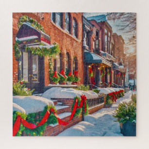 Charming Winter Holiday Scene Jigsaw Puzzle