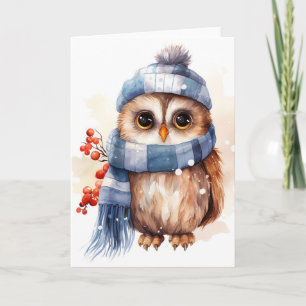 Charming Winter Owl Whimsy Card
