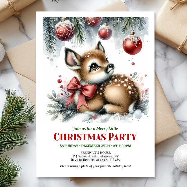 Charming winter scene Christmas kids invitation  (Charming winter scene Christmas kids invitation digital download)