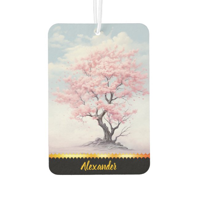 Charming with a cherry blossom tree car car air freshener (Back)