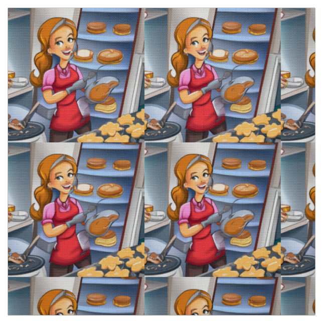 Charming Woman Baking Fabric - Custom (Swatch)