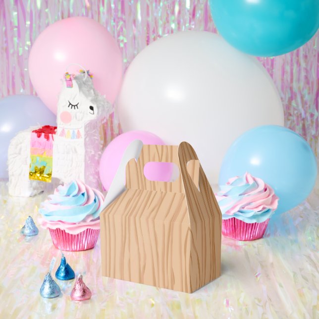 Charming Wood Pattern Celebration Gable Favour Box (Party)