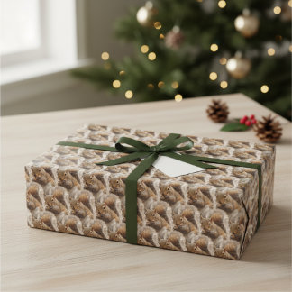 Charming Woodland Squirrel Gift Wrap