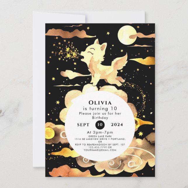 Charming Woodland Wolf Birthday Invitation (Front)