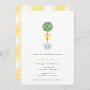Charming Yellow and Green Hamptons Baby Shower Invitation