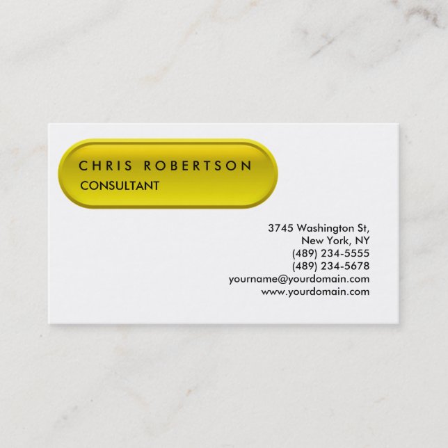 Charming Yellow Pill Button Pattern Business Card (Front)