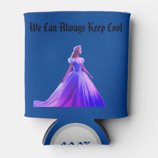 "Charming Young Girl Design - Can Cooler (Front)