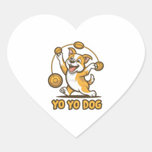 Charming YoYo Dog 360 Skill Heart Sticker