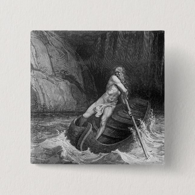 Charon, the Ferryman of Hell 15 Cm Square Badge (Front)