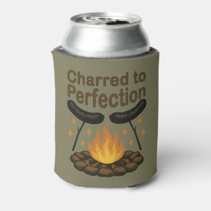 Charred to Perfection Funny Campfire Hot Dog Can Cooler