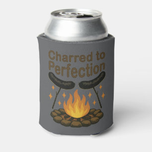 Charred to Perfection Funny Campfire Hot Dog Can Cooler