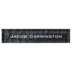 Charred Wood Nameplate