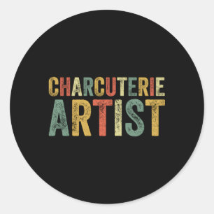 Charrie Hostess Cheese Board Meat Crackers Classic Round Sticker