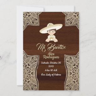 charro baby baptism invitation