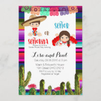 Charro Succulent Baby Gender Reveal Invitation
