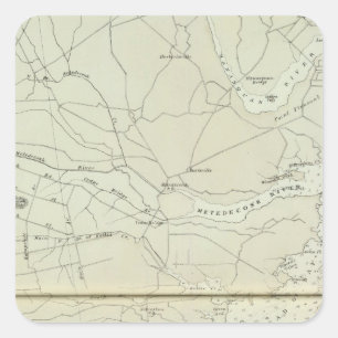 Chart map of Spring Lake to Cedar Creek Coast Square Sticker