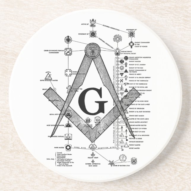 Chart of Masonic Degrees Coaster (Front)