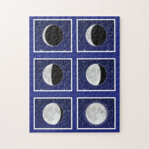 Chart of Phases of the Moon with Stars Jigsaw Puzzle