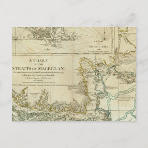 Chart Of The Straits Of Magellan Postcard