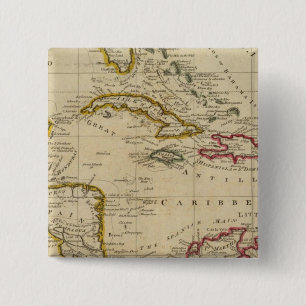 Chart of the West Indies 3 15 Cm Square Badge
