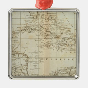 Chart of the West Indies Metal Tree Decoration