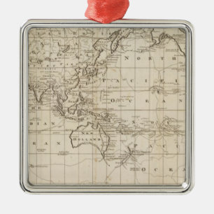Chart of the World Metal Ornament