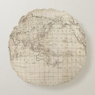 Chart of the World Round Cushion