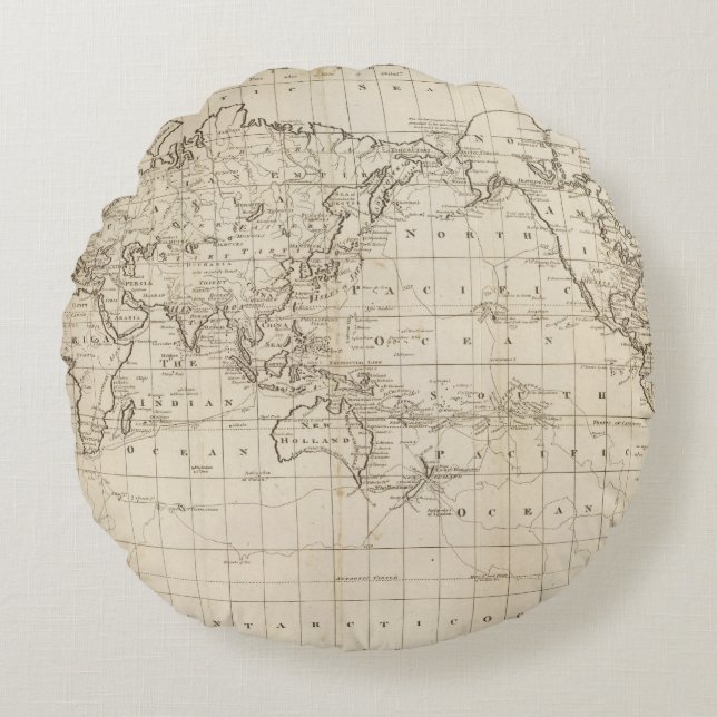 Chart of the World Round Cushion (Front)