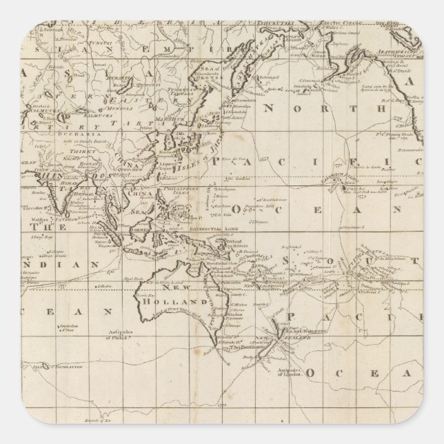 Chart of the World Square Sticker (Front)