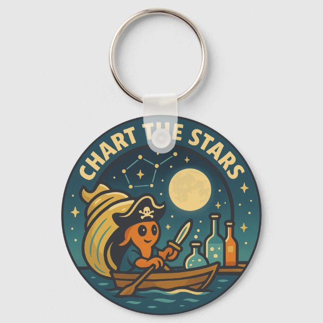 Chart The Stars Pirate Octopus Key Ring (Front)